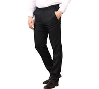 Cotton Works Men's Classic Smart Fit Formal Casual Active Stretch Waist Hidden Expandable-Elasticated Waist Comfortable Flat-Front Dress Everpress Pocket Trousers(Black, 36/29)
