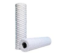 Cotton Wound Sediment Filters 20" Length, Regular Diameter 2.5" High Temperature Water Filters WRAS Approved Materials 316 Stainless Steel Core, Combi Boiler Feed Hot Water UK Manufactured (5 Micron)