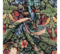 Cotton Woven Tapestry Upholstery Fabric Material Strawberry Thief Black 1MTR