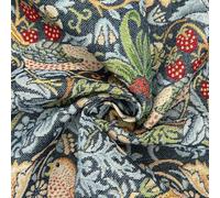 Cotton Woven Tapestry Upholstery Fabric Material Strawberry Thief Navy Sample
