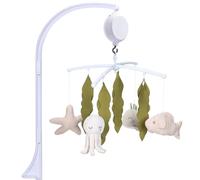 COTTONBEBE Crib Mobile 35 Lullaby Muisc, Organic Cotton Baby Mobiles for Cribs & Pack N Play, Easy to Install, Stuffed Animals Hanging Toys Newborn Boys & Girls, Ocean Nursery Decor