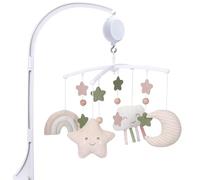 COTTONBEBE Crib Mobile 35 Lullaby Muisc, Organic Cotton Baby Mobiles for Cribs & Pack N Play, Easy to Install, Stuffed Animals Hanging Toys Newborn Boys & Girls, Star Nursery Decor