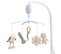 COTTONBEBE Mobile Baby, Baby Music Box with 35 Musics, Adjustable Volume, Easy to Install, Stops Automatically After 30 Minutes, Perfect Gift for Boys and Girls (Rainbow) (Green Caterpillar)