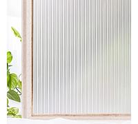 CottonColors Reeded Glass Window Film - Translucent Privacy Film, No Glue, Static Cling, 90x400CM