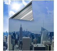 CottonColors Window Film One Way Daytime Privacy Window Tinting Static Cling Mirror Glass Sun Blocking Heat Control Anti UV Window Cover for Home,Silver,90x300CM