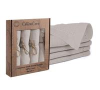 CottonCove 100% Linen Hemstitch Dinner Napkins - Soft Durable Washable - Ideal for Farmhouse Parties Wedding Holidays Christmas - Perfect Everyday Use Set of 4 Table Cloth Napkins 46x46 cm Natural