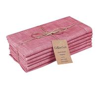 CottonCove Cloth Dinner Napkins 100% Cotton Set of 6 - Soft Durable Washable - Ideal for Farmhouse Parties Wedding Christmas Easter - Perfect Everyday Use Table Cloth Napkins 46x46 cm Red