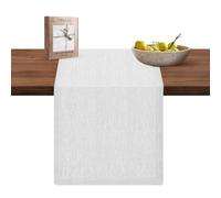 CottonCove Pure Linen Table Runner 33x182 cm - Soft Durable Washable - Farmhouse Style Table Runners for Everyday Use Weddings Holidays Christmas - 13x72 inch Rustic Vintage Dining Table Runner White