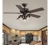 Cottonfy UK Crystalline 5-Blade Ceiling Chandelier Light with Pull Chain | TJ Hughes