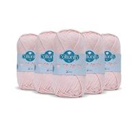 Cottonify 8 Ply Cotton Yarn 50g - 100% Long Staple Combed Cotton (75m) - Soft Strong Crochet & Knitting Yarn for Amigurumi, Dishcloths, Baby Wear & Garments - 3.5-4.5mm Hook (Light Pink 48)