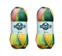 Cottonify Ne 6/4 Pack of 2 100% Combed Cotton Mercerized Crochet and Knitting Yarn| Medium Weight | Gassed & Mercerized Soft Yarn - 186 Yd 100 Grams per Ball | (2, Light Pasel Variegated 9900)