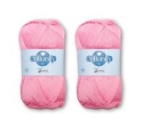 Cottonify Ne 6/4 Pack of 2 100% Combed Cotton Mercerized Crochet and Knitting Yarn| Medium Weight | Gassed & Mercerized Soft Yarn - 186 Yd 100 Grams per Ball | (2, Light Pink 50)