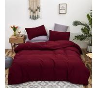 Cottonight Burgundy Comforter Set Full Wine Red Bedding Set Full Solid Claret Comforter Modern Blanket Quilt Breathable Durable Dark Red Comforter Set for Women Men