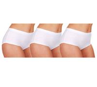 COTTONIQUE Ladies 6 pair pack 100% Cotton Full Briefs White WMS (36-38)