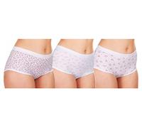 COTTONIQUE Ladies 6 Pairs 100% Cotton Full Comfy Mama Briefs, Knickers, Underwear 36" - 66"