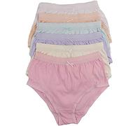 COTTONIQUE Ladies 6 Pairs of Full Cotton Briefs in Choice of Colours 36-54" Plus Sizes (36-38" (8-10), Assorted Pastels)