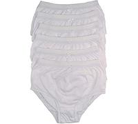 COTTONIQUE Ladies 6 Pairs of Full Cotton Briefs in Choice of Colours 36-54" Plus Sizes (40-42" (12-14), White)