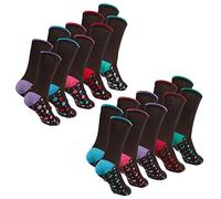COTTONIQUE Ladies Cotton Rich Socks with Coloured Toes & Heels 4-8