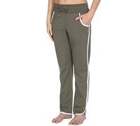 COTTONIQUE Ladies Cotton Stripe Jogging Bottoms with Pockets Khaki 20