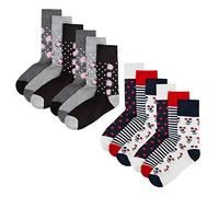 COTTONIQUE - Ladies Diabetic Socks | Non Elastic Loose Top | 6 & 12 Pair Multipack | Size 4-8 Black and Navy 4 Pack 4-8
