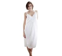Cottonreal Ladies Cotton Nightdress Helga' 100% Cotton Lawn Strappy Nightie Nightgown XS-3XL White Pale Pink or Pale Blue (White, XS)