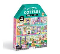 Mudpuppy Cottontail Cottage - 100 Piece Unique House Shaped Scene Puzzle with Colorful and Fun Illustrations of A Bunny Themed House for Children Ages 5-8