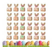 Cottontail Treats - 24 Pcs Easter Bags For Kids With 3D Bunny Ears | Reusable Paper Candy Wrap For Goodie, Cookie, Toy, Holiday Party Favors, And Birthday