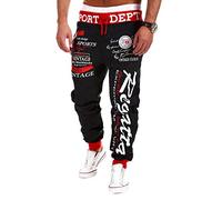 Cottory Men's Hip hop Loose Sweatpants Graffiti Sports Jogger Trousers - -