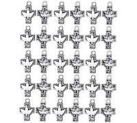 COTTVOTT 30Pcs Alloy Rosary Center Crucifix Pendant Holy Spirit Dove Cross Charm for DIY Necklace Keychain Catholic Jewelry Making Supplies(4-30pcs-holy dove cross)