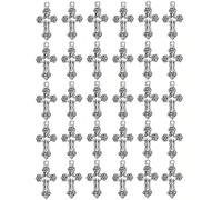 COTTVOTT Ancient Silver Christ Jesus Cross Charm Pendant, DIY Keychain Earrings Pendant Various Style Charms for Necklace Jewelry Making Supplies Parts (9-30pcs-cross charm)