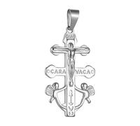 COTTVOTT Cruz De Caravaca Cross Jesus Crucifix Charm Pendant Catholic Caravaca Double Cross with Angels Pendant Necklace Religious Jewelry Making, Medium, alloy, No Gemstone