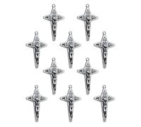 COTTVOTT Eastern Orthodox Crucifix, Christ Jesus Celtic Cross Pendant Charms for Women Men Rosary Necklace DIY Jewelry Making Parts, alloy, No Gemstone