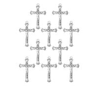 COTTVOTT Eastern Orthodox Crucifix, Christ Jesus Celtic Cross Pendant Charms for Women Men Rosary Necklace DIY Jewelry Making Parts, alloy, No Gemstone