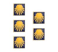 Cottvott Enamel Camino de Santiago Pilgrim Shell Lapel Pin - St James Cross Brooch, Scallop Shell Road Marker Badge, samll, Metal, no gemstone