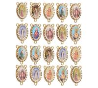 COTTVOTT Our Lady of Guadalupe Virgen Maria Medal for DIY Jewelry Necklace Making Supplies, Virgin Mary Christ Jesus Charms Rosary Center Connection Part