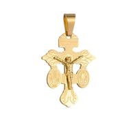 COTTVOTT Pardon Crucifix Indulgence with St. Benedict and Miraculous Medal Triple Threat Cross Pendant Necklace Making, Women Men Catholic Cross Pendant Charm, Medium, alloy, No Gemstone