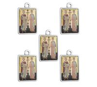 COTTVOTT Russian Orthodox Icons of Saint Constantine Saint Helena Greek Christian Protection Amulet Pendant for Necklace Keychain Jewelry Making