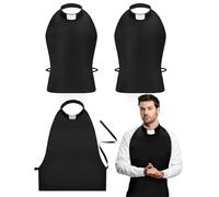 Cotwinter 3 Pieces Clergy Collar Rabat for Men Women Dickey Clerical Bib Black Priest Collar Italian Clergy Rabat Rope Front with White Tab for Priest Shirt Unisex
