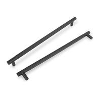 COTYKILEY 10 Inch Matt Black Knurled Kitchen Cabinet Handles Kitchen Cabinet Hardware Cabinet Drawer 10 Pack