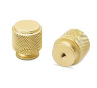 COTYKILEY 10 Pack Brushed Brass Kitchen Cabinet Knobs - Gold Knurled Drawer Pulls and Dresser Knobs - Gold Cabinet Hardware for Dresser Drawers
