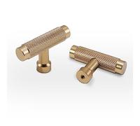 COTYKILEY 10 Pack Champagne Bronze Kitchen Cabinet Knobs Knurled Brushed Brass Drawer Pulls Drawer Knobs Dresser Knobs Gold Cabinet Hardware Knobs for Dresser Drawers