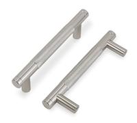 COTYKILEY Cabinet Handles, 76 mm, Brushed Satin Nickel, Silver, Knurled, Kitchen Cabinet, Door Handles, Kitchen Cabinet, Hardware, Cupboard, Drawer, Chest of Drawers, Handles, 10 Pieces