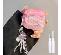 COTYPOFLIYTT Compatible with AirPods 4 Case with Cleaner Kit, Cute Cartoon Fish Star Keychain Soft TPU Shockproof Cover for Airpods 4th Generation -Pink