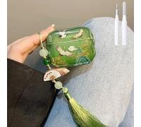 COTYPOFLIYTT Compatible with AirPods Pro 3 Case Soft with Cleaner Kit Keychain Cute Lucky Elegant Crane Cover for Girls Women Airpods Pro 3rd Generation(2025) -Green