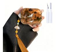 COTYPOFLIYTT Compatible with AirPods Pro 3 Case Soft with Cleaner Kit Keychain Cute Lucky Elegant Crane Girls Women Cover for Airpods Pro 3rd Generation -Brown