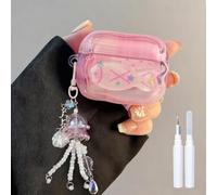 COTYPOFLIYTT Compatible with AirPods Pro Case with Cleaner Kit, Cute Cartoon Fish Star Keychain Soft TPU Shockproof Cover for Airpods Pro 2nd/1st Generation -Pink
