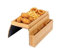 Couch Armrest Table, Non-Slip, Foldable Wooden Shelf with Storage Space, Armchair Table Tray, Relaxing Chair , for Living Room, Bedroom, Outdoor, Reclining Chair, Drinks, Food, Remote Control