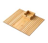 Couch Armrest Tray with Cup Holder - Non-Slip Bamboo Couch Arm Table Fits Standard Sofa Armrests, Natural Wood Color Tray arm Cup Holder Table