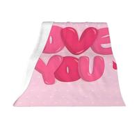 Couch Blanket | Valentines Soft Decor - Heart Printed Red Cuddly Throw for Couples, Girlfriend and Boyfriend | Sofa for Christmas Party at Home - Lightweight Cuddly Microfibre Sofa