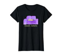 Couch Catato Value Graphic T-Shirt, Women, Black, XS